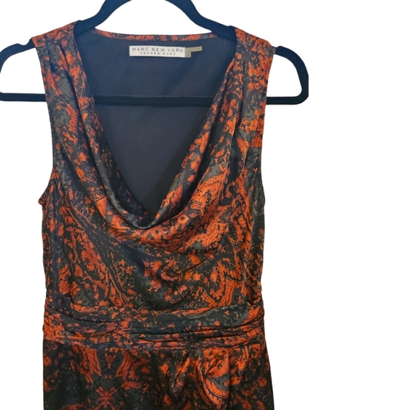 NWOT Marc New York Copper Cowl Neck Dress - Picture 3 of 4